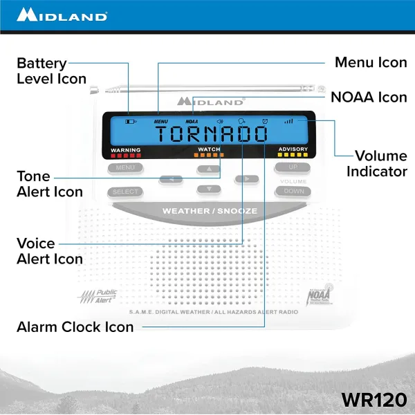 Midland WR120 NOAA Weather Alert Radio & Strobe