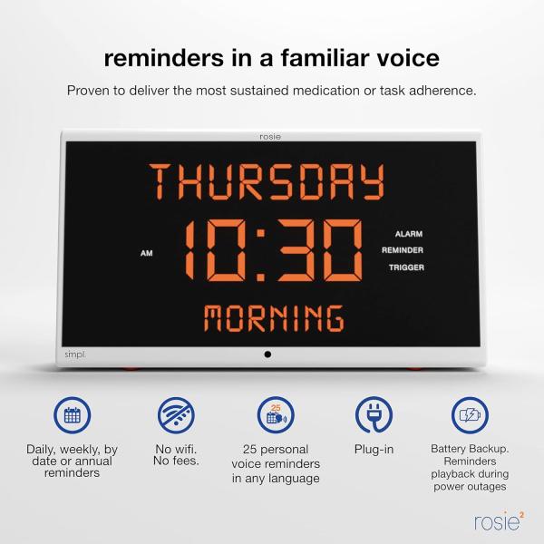 SiMPL Reminder Rosie 2 Talking Reminder Alarm Clock